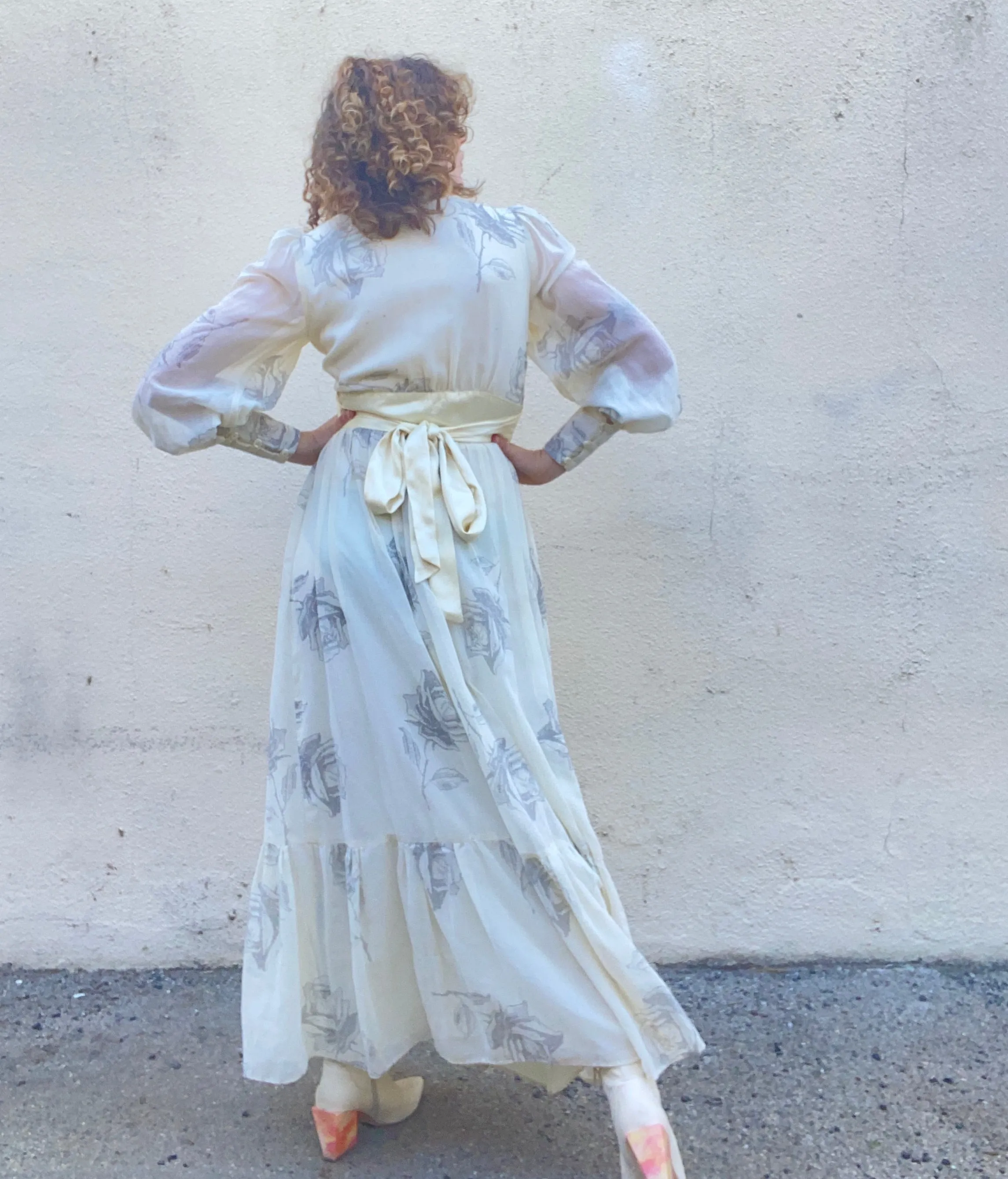 Vintage Gunne Sax Dotted Floral Pattern Dress
