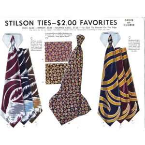 Vintage Stilson Mens Neck Tie  Ad 1940S 8X11