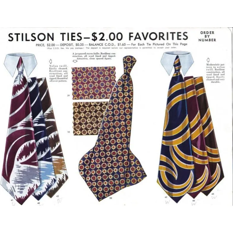 Vintage Stilson Mens Neck Tie  Ad 1940S 8X11