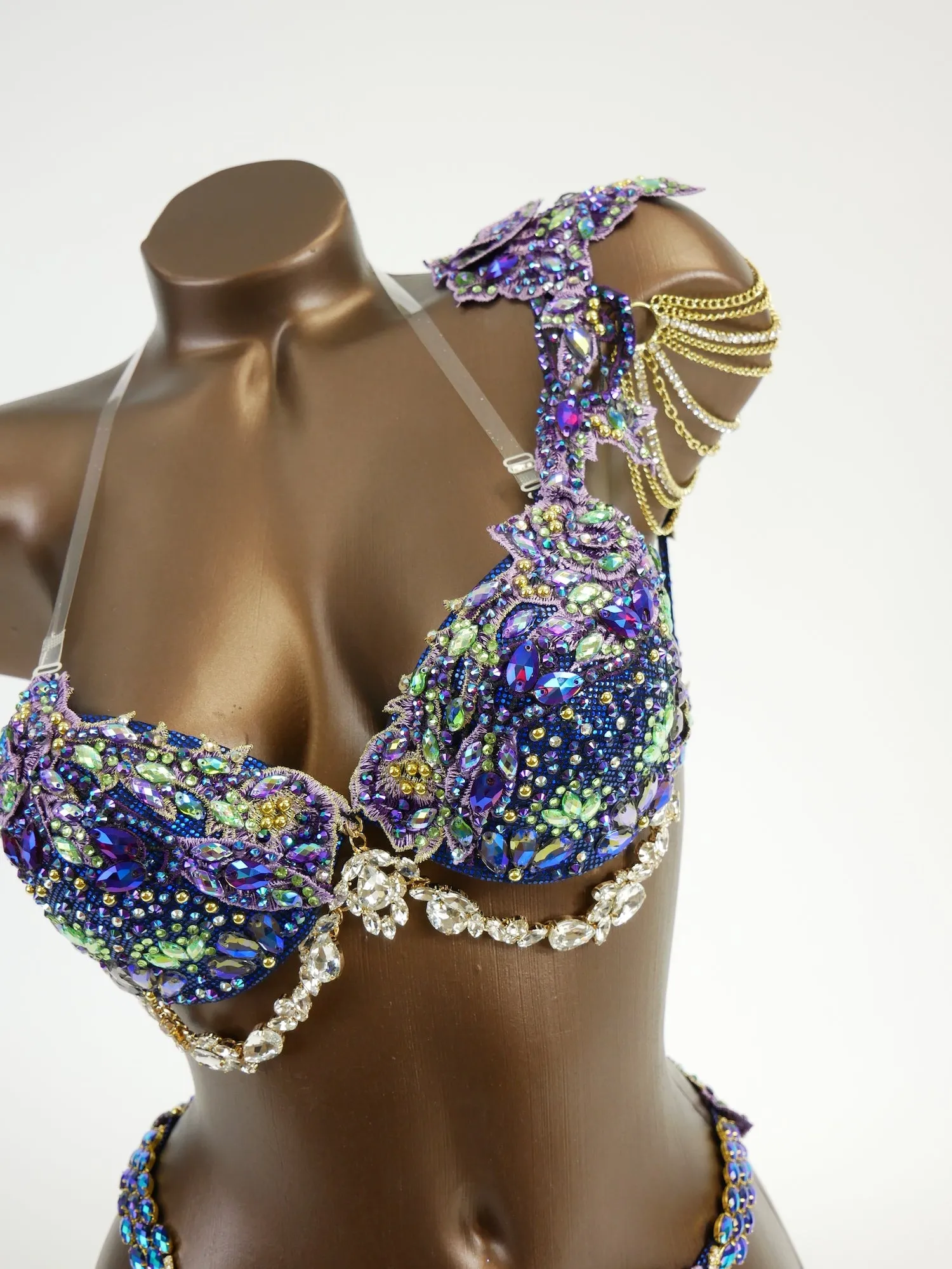 WBFF Gold Shoulder Bikini Suit