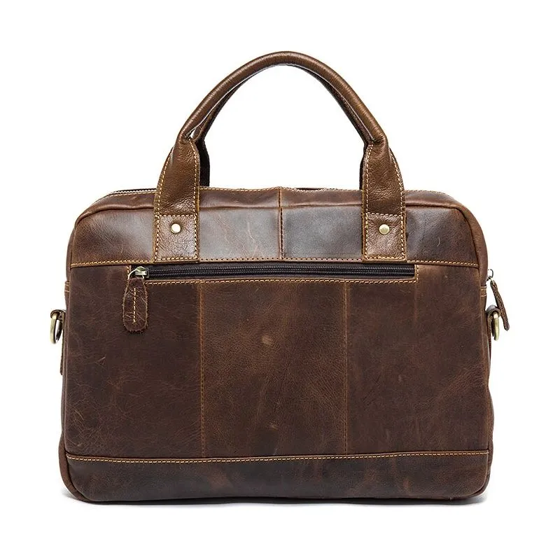 WESTAL Men's Briefcase Leather Laptop Bag Genuine Leather 8002