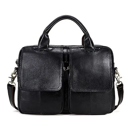 WESTAL Men's Briefcase Leather Laptop Bag Genuine Leather 8002