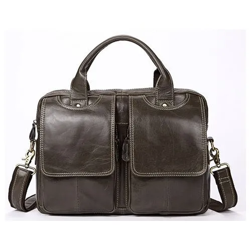 WESTAL Men's Briefcase Leather Laptop Bag Genuine Leather 8002
