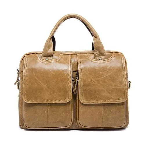 WESTAL Men's Briefcase Leather Laptop Bag Genuine Leather 8002