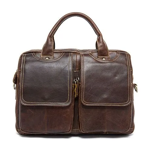 WESTAL Men's Briefcase Leather Laptop Bag Genuine Leather 8002