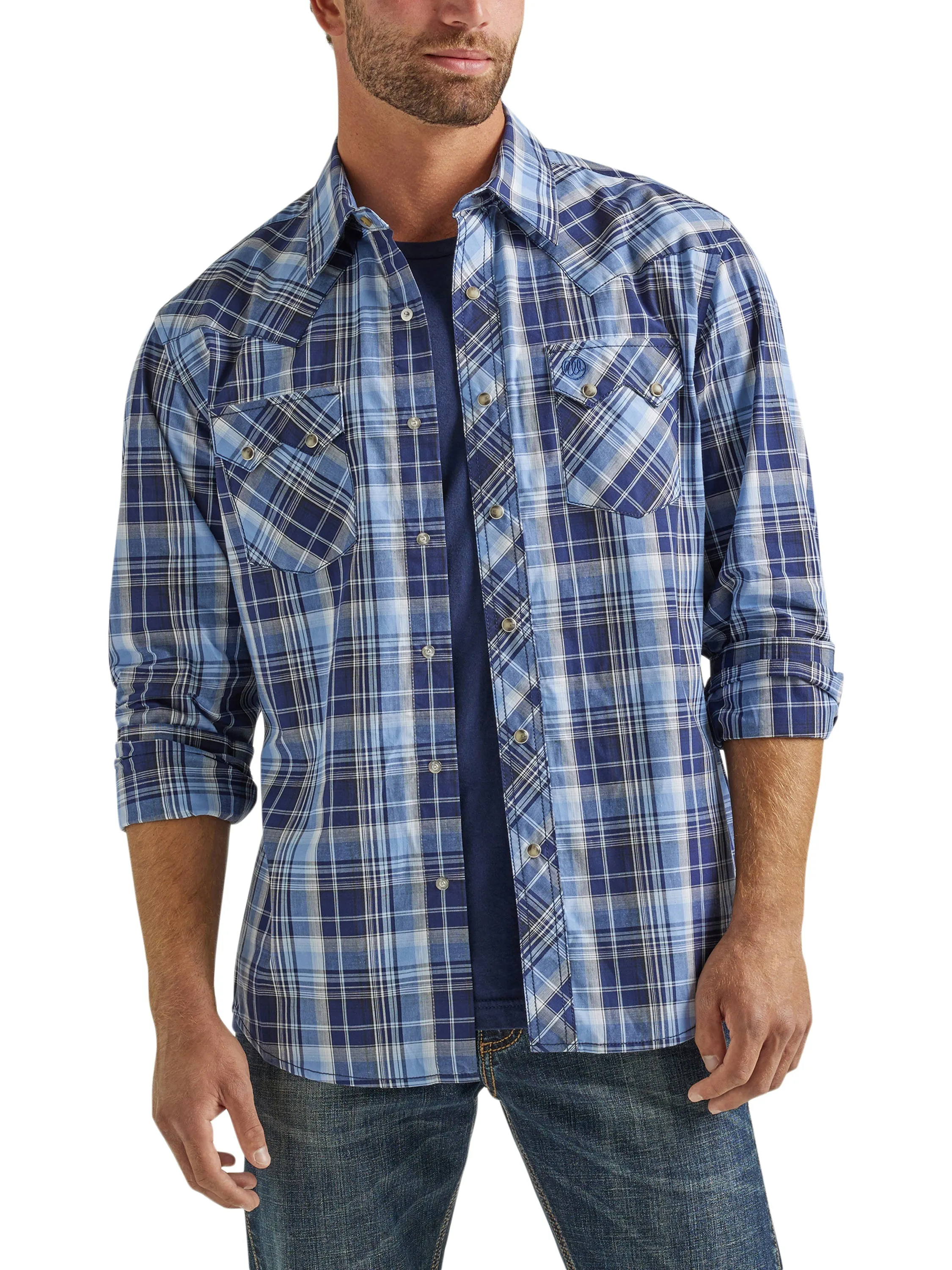 Wrangler Men's Retro Modern Fit Long Sleeve Snap Shirt