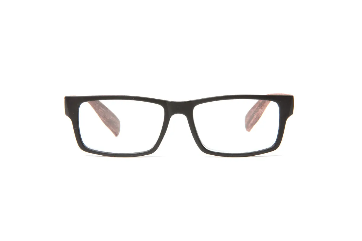 Wynwood Matte Black/ Dark Wood Grain Reading Glasses