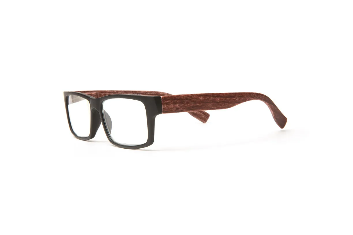 Wynwood Matte Black/ Dark Wood Grain Reading Glasses