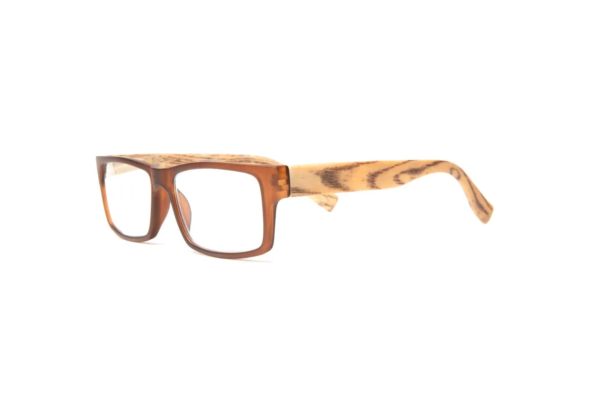 Wynwood Matte Brown/ Light Wood Frame Bamboo Readers