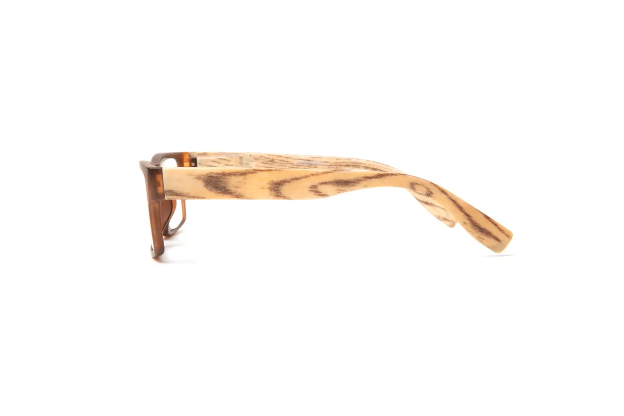 Wynwood Matte Brown/ Light Wood Frame Bamboo Readers