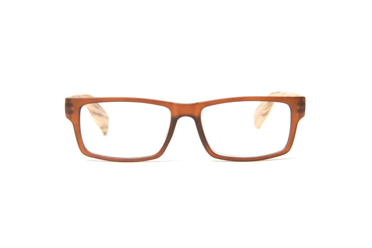 Wynwood Matte Brown/ Light Wood Frame Bamboo Readers