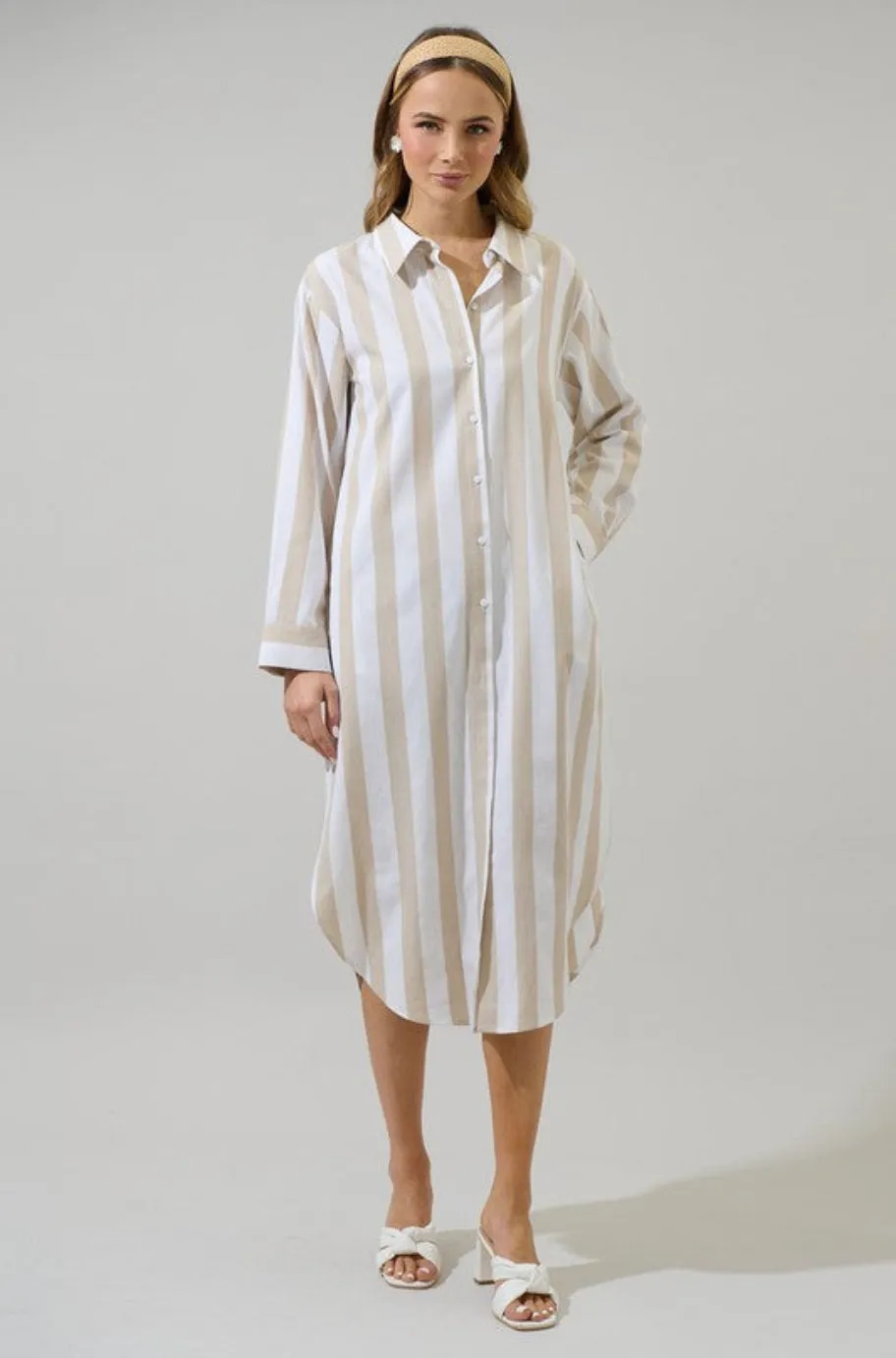 Zahra Striped Midi Dress